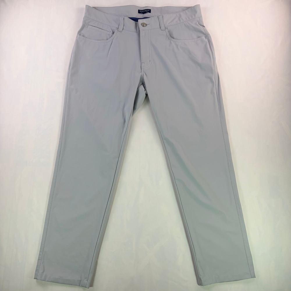 Peter Millar Crown Crafted Golf Pants Mens 34x30 Grey Performance Trousers